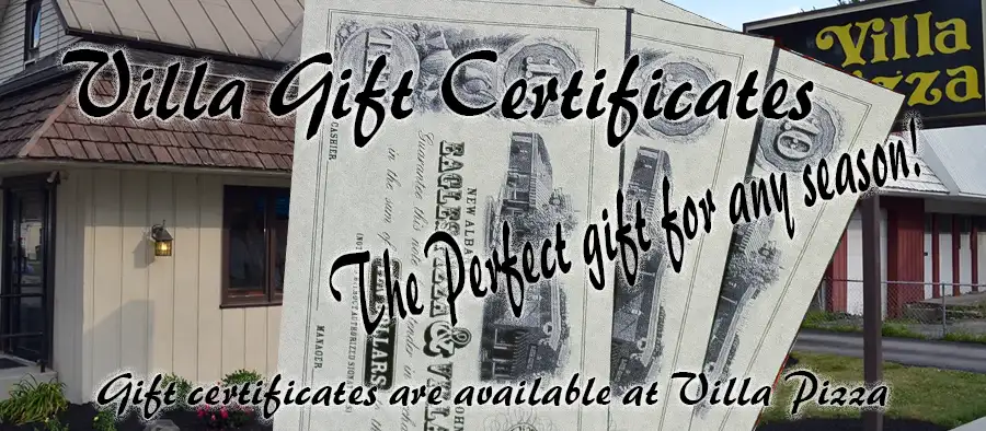 Johnnies Villa Pizza Gift Certificates